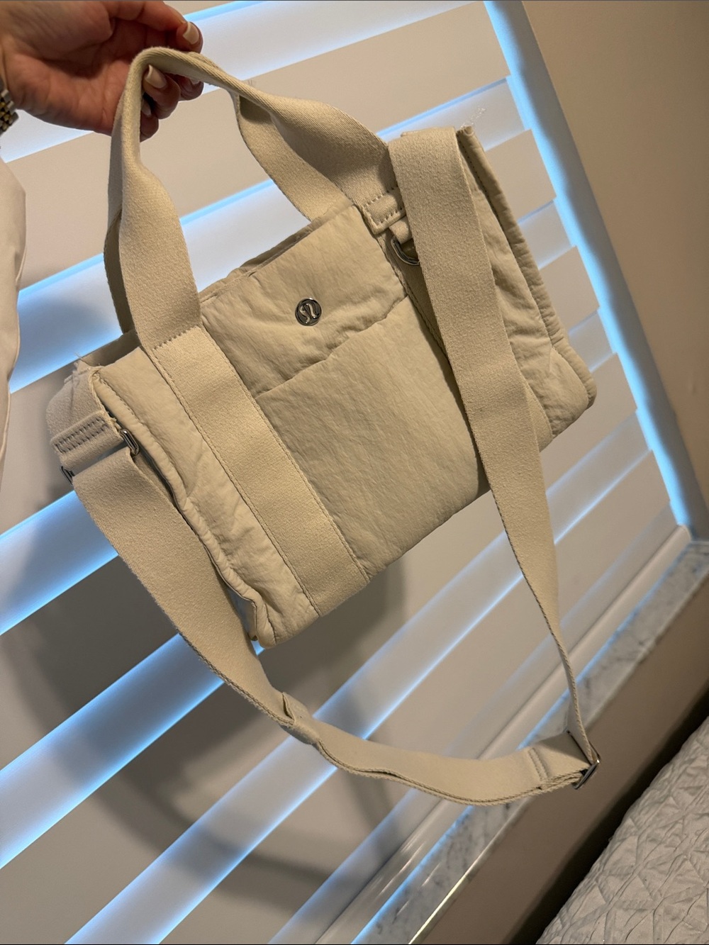 lululemon athletica Cream Quilted Everyday Shoulder Bag